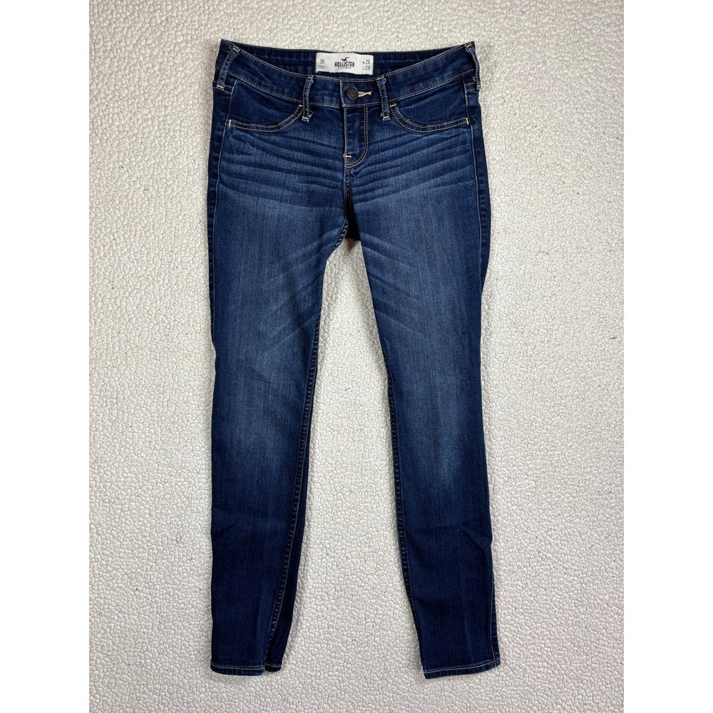 Hollister Women/Juniors Jeans Size 3R W26 L29 Dark Wash Skinny High Rise Stretch